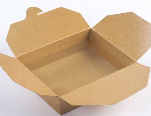 18PE बेंटो सलाद लंच बॉक्स, वन-टाइम क्राफ्ट पेपर पैकेजिंग बॉक्स