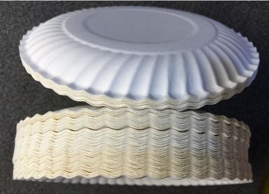 14.5X14.5CM PLA डिस्पोजेबल हस्तनिर्मित गोल सफेद केक पेपर प्लेट
